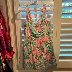 v-neck flare mini dress